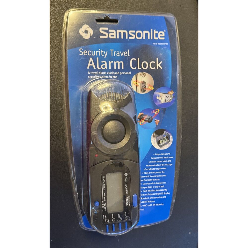 Samsonite Security Travel Alarm Clock Motion Sensor Personal Safety Device NEW